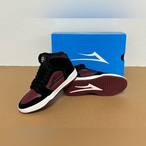 NEW! Lakai Skateboard Shoes Sneakers Telford Black/Burgundy Suede Size 5 Youth